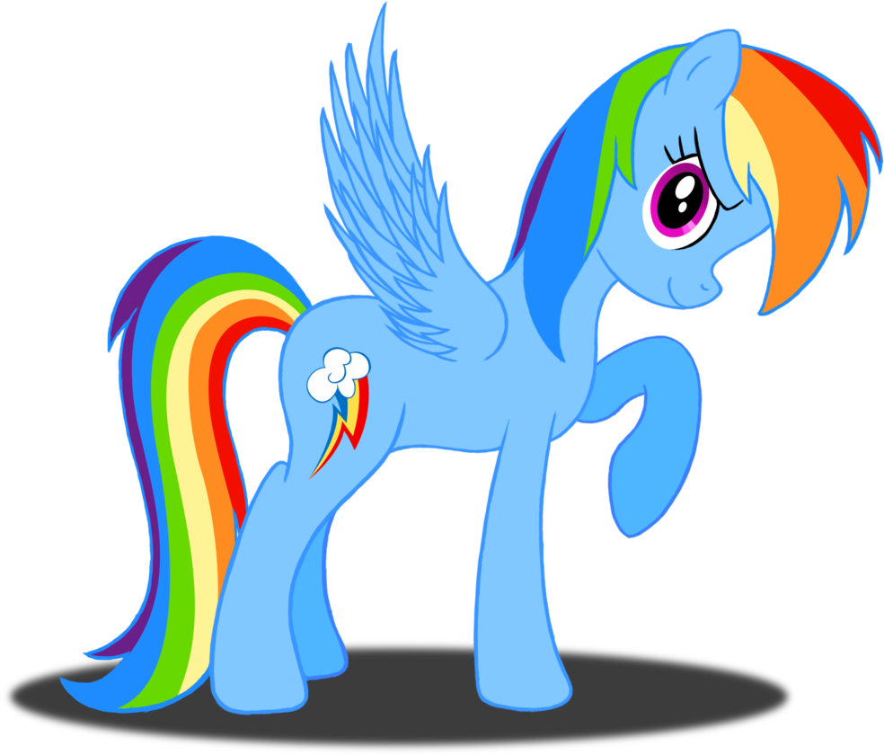 Deannaphantom13, Looking At You, Rainbow Dash, Raised - Cartoon (997x1024)