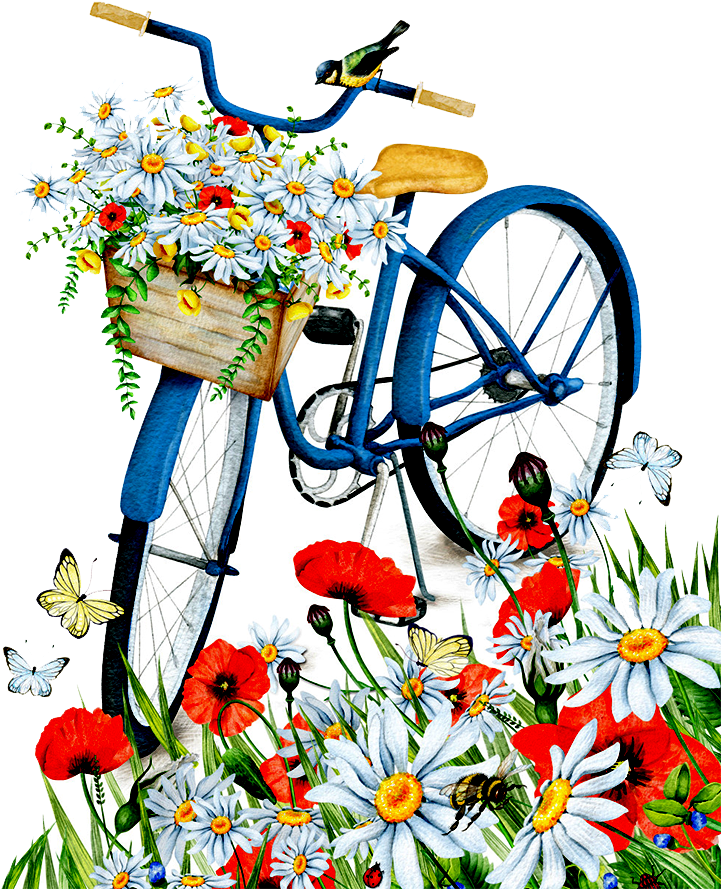 Romantic Bike - Flower Bicycle Png (1200x1200)