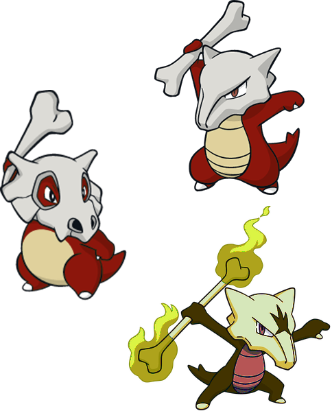 Cubone And Marowak By High Jump Kick - Marowak Cubone (484x599)