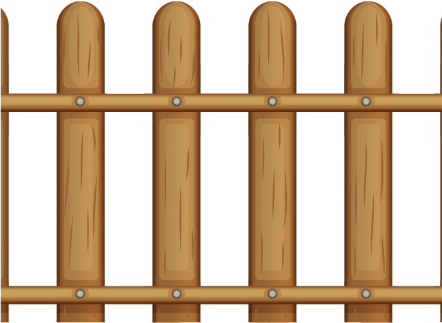 Fence Clipart - Cartoon Fence Transparent Background (640x480)