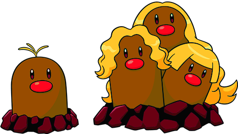 Alolan Diglett And Dugtrio By High Jump Kick - Diglett Vs Alolan Diglett (490x276)