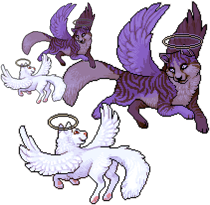 Angel Cats By Edelilah - Cartoon (500x428)