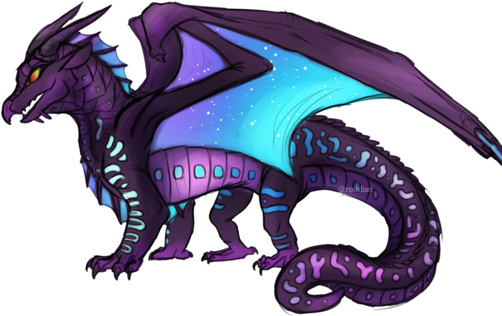 Nightwingseawing Hybrid By Reddian - Wings Of Fire Nightwing Seawing Hybrid (1024x663)
