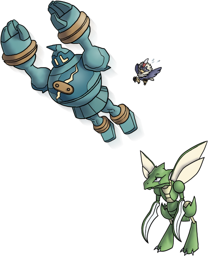 Pokemon Black & White Pokémon Red And Blue Vertebrate - Scyther Can T Fly (822x973)