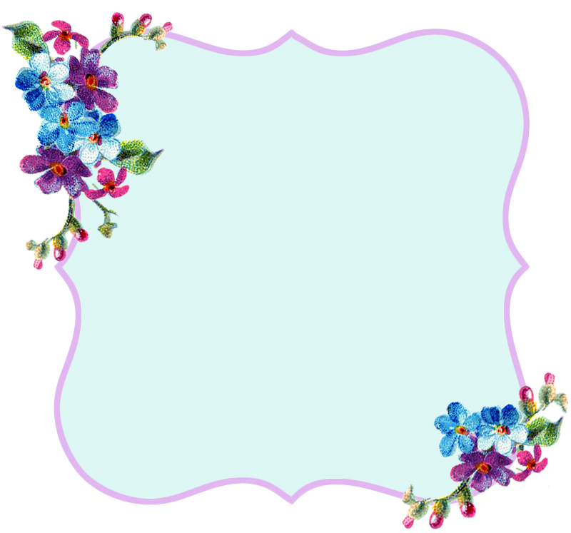 Pretty Lavender And Blue Printable Frame ♥ - Pretty Frames (825x766)