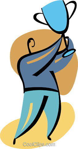 Man Holding A Trophy Royalty Free Vector Clip Art Illustration - Man Holding A Trophy Royalty Free Vector Clip Art Illustration (253x480)