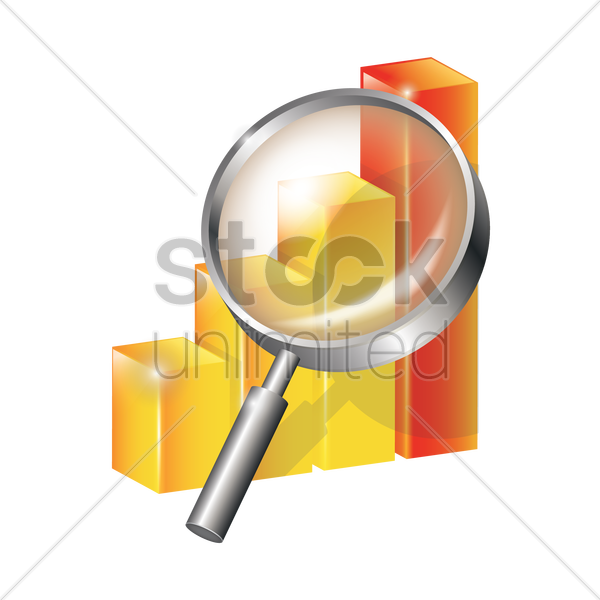 Graph Clipart Magnifying Glass - Illustration (600x600)
