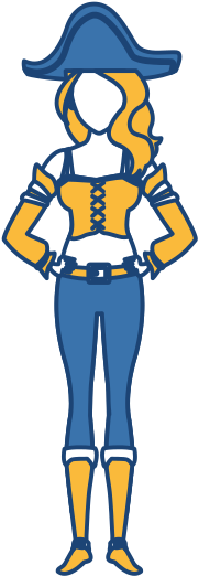 Beautiful Woman Pirate Cartoon - Vector Graphics (550x550)