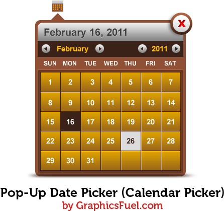 Friends, Today's Psd Download Is A Pop-up Date Picker - Number (600x450)