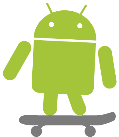 The Android Android Riding A Skateboard - Android Skateboard (842x595)