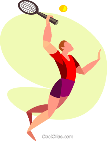 Man Playing Tennis Royalty Free Vector Clip Art Illustration - Romantik Hotel Schloss Pichlarn (362x480)