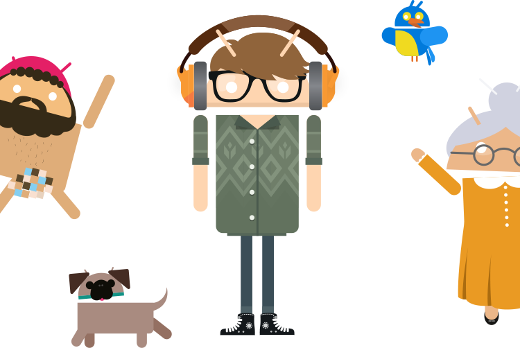 Android Characters Android Characters - Google Android Character Png (750x502)