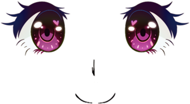 Kawaii Anime Face - Anime Eyes Transparent Background (420x420)