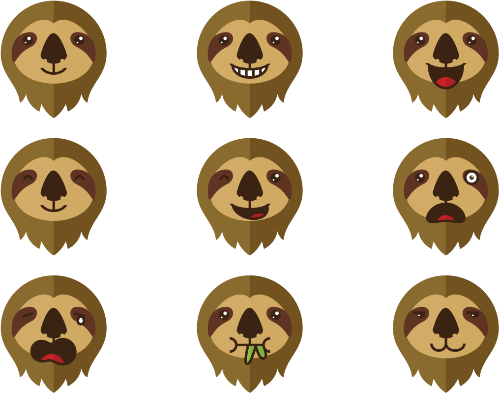 Feeling Clipart Human Emotion - Sloth Icon (1400x980)