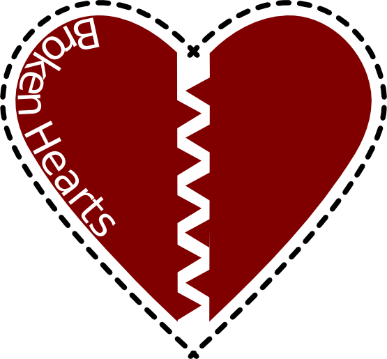 Free Broken Heart Clip Art - Broken Heart Vector Png (555x515)