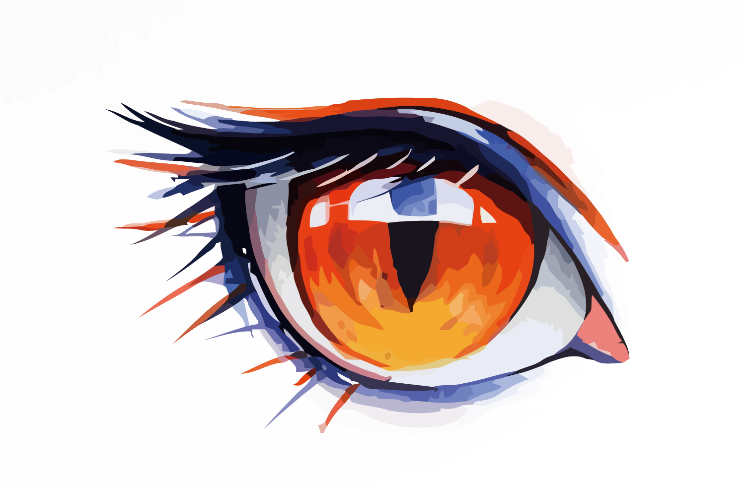 Watercolor Painting Drawing Eye - Anime Wolf Eye Drawing (1500x977)