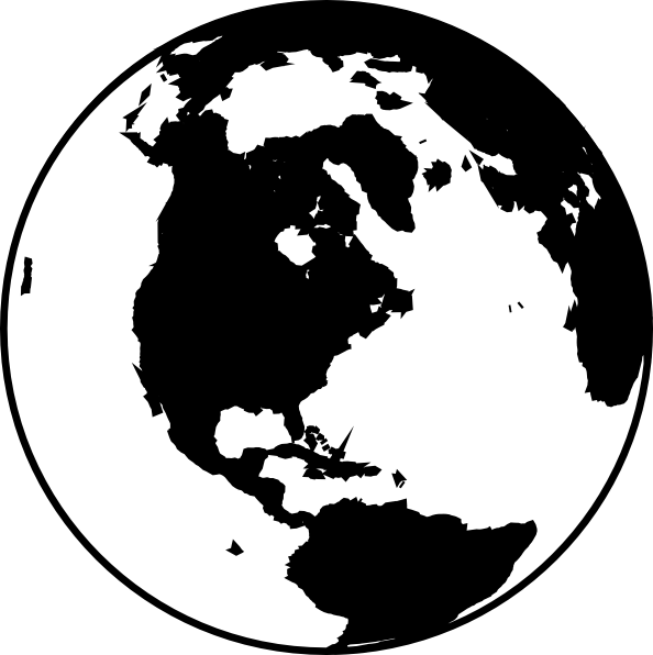 Download Free Printable Clipart And Coloring Pages - Earth Vector Black And White (594x596)