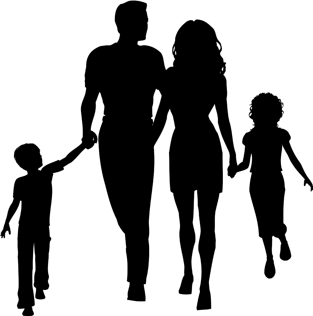 Family Silhouette Clip Art - My Family Silhouette (1024x1031)