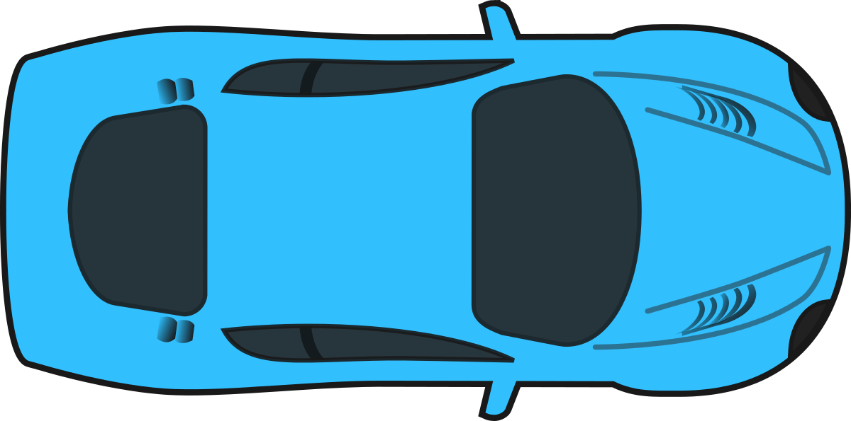 Blue Racing Car Clipart By Qubodup - Car Top View No Background (1513x750)