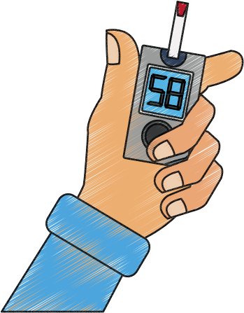 Hand Holding Glucometer - Graphic Design (550x550)