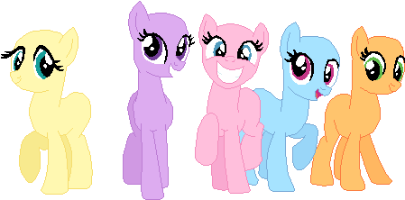 My Little Pony Group Base - Cartoon (514x244)