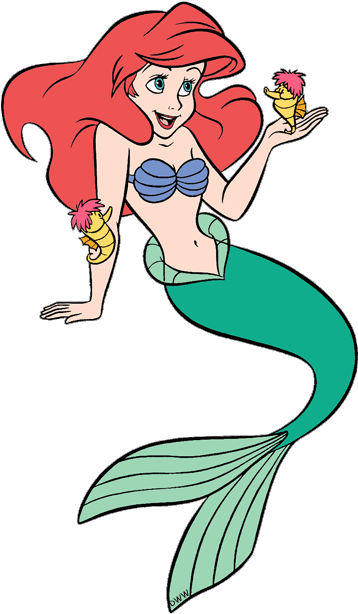 Seahorse Clipart Little Mermaid Seahorse - Little Mermaid With Seahorse (400x629)