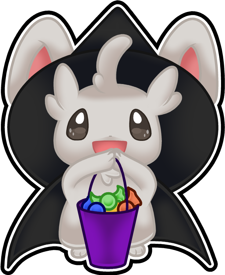 Minccino Halloween Sticker By The Blue Pangolin - Cartoon (900x900)