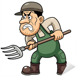 Illustration Of Cartoon Farmer Angry Sticker • Pixers® - Farmer Cartoon (400x400)