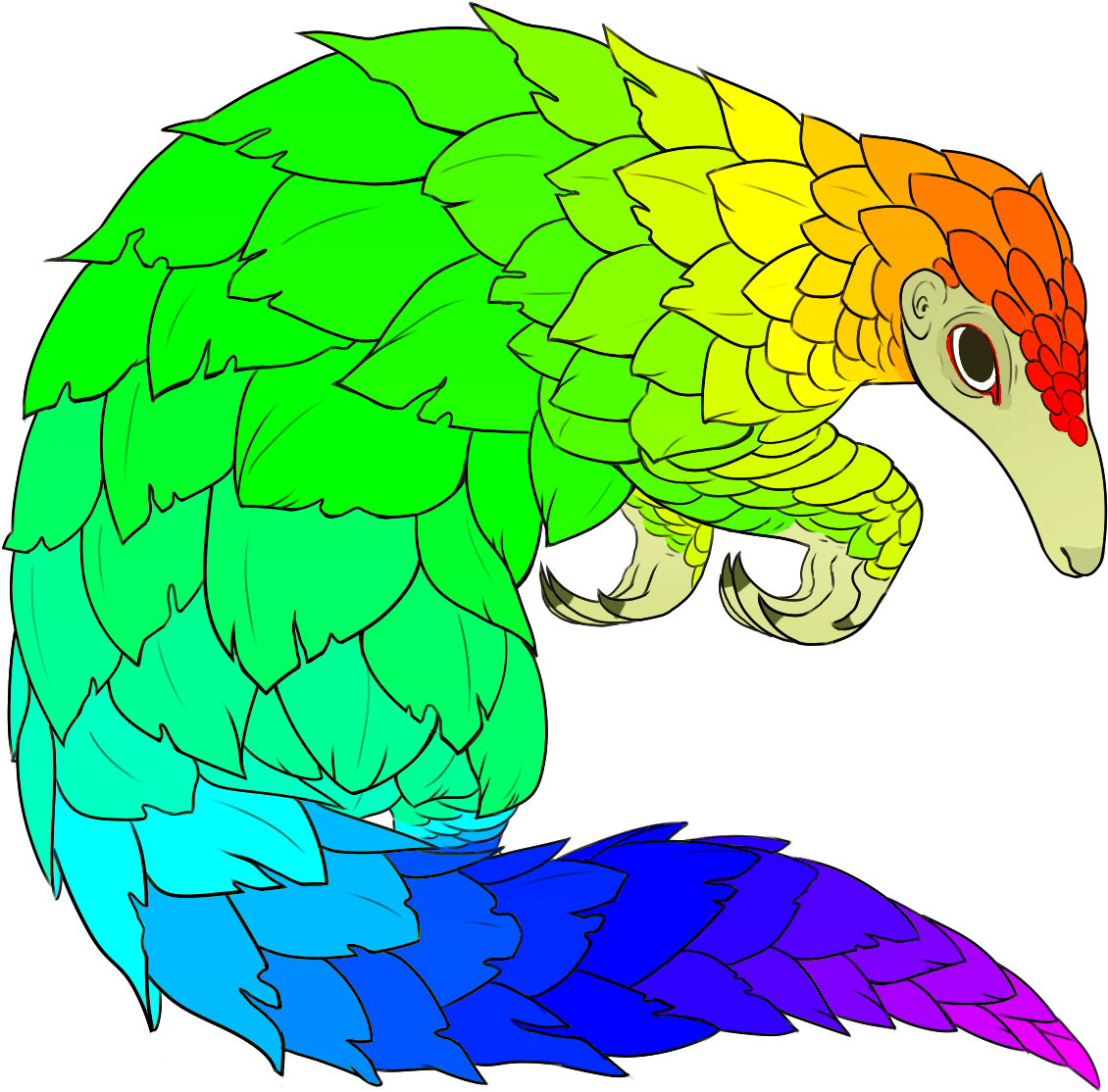 Prismatic Pangolin - Illustration (1200x1200)