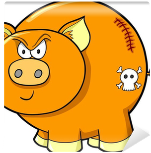 Tough Angry Farm Pig Vector Illustration Art Wall Mural - Vector Graphics (400x400)