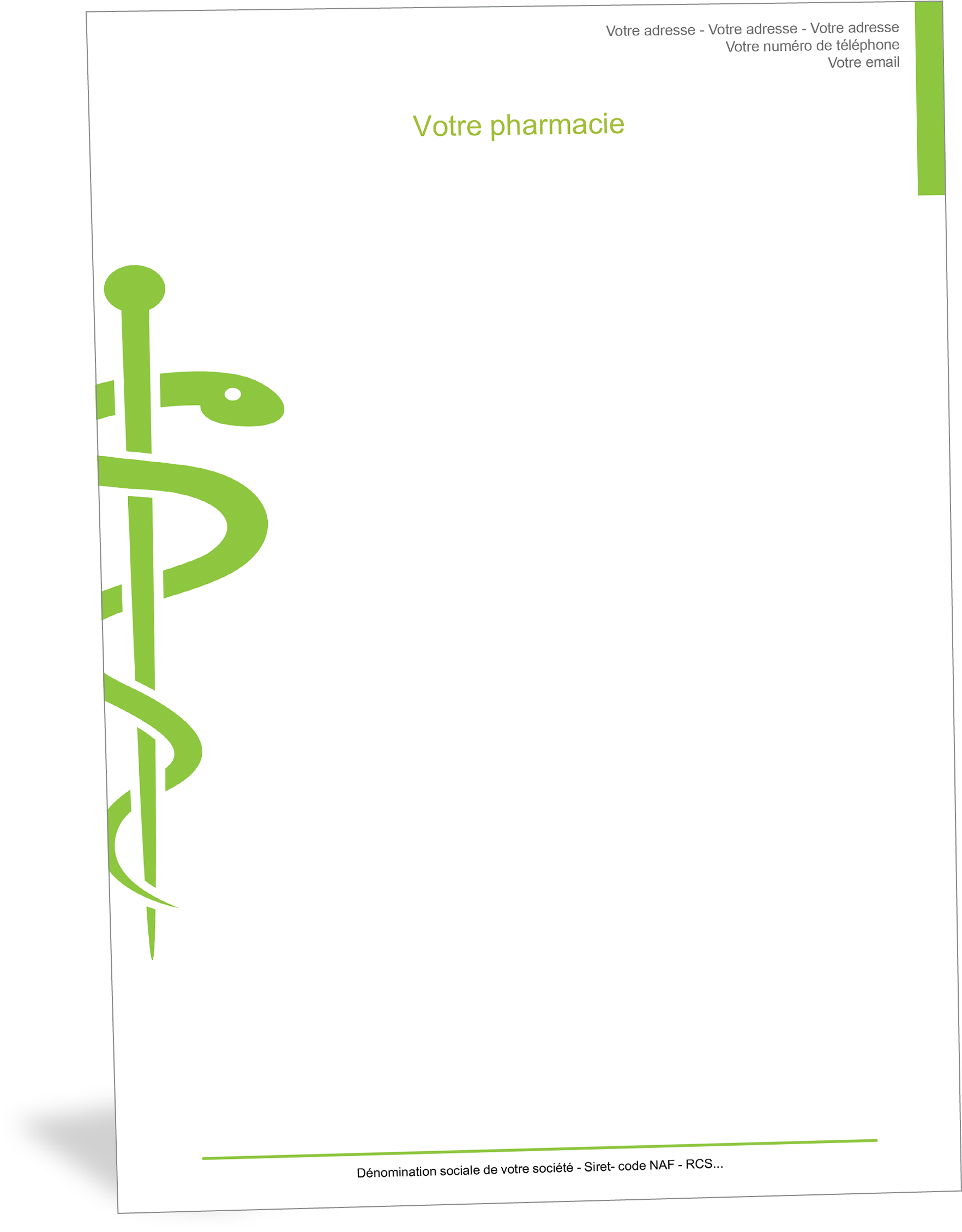 Papier À En-tête Caducée Pharmacie - Lit Ent (1890x2362)