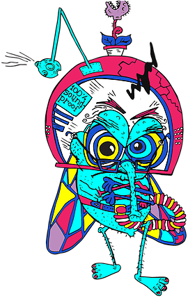 Vibe Scout Travels Throughout Space And Time, To Your - Illustration (314x431)