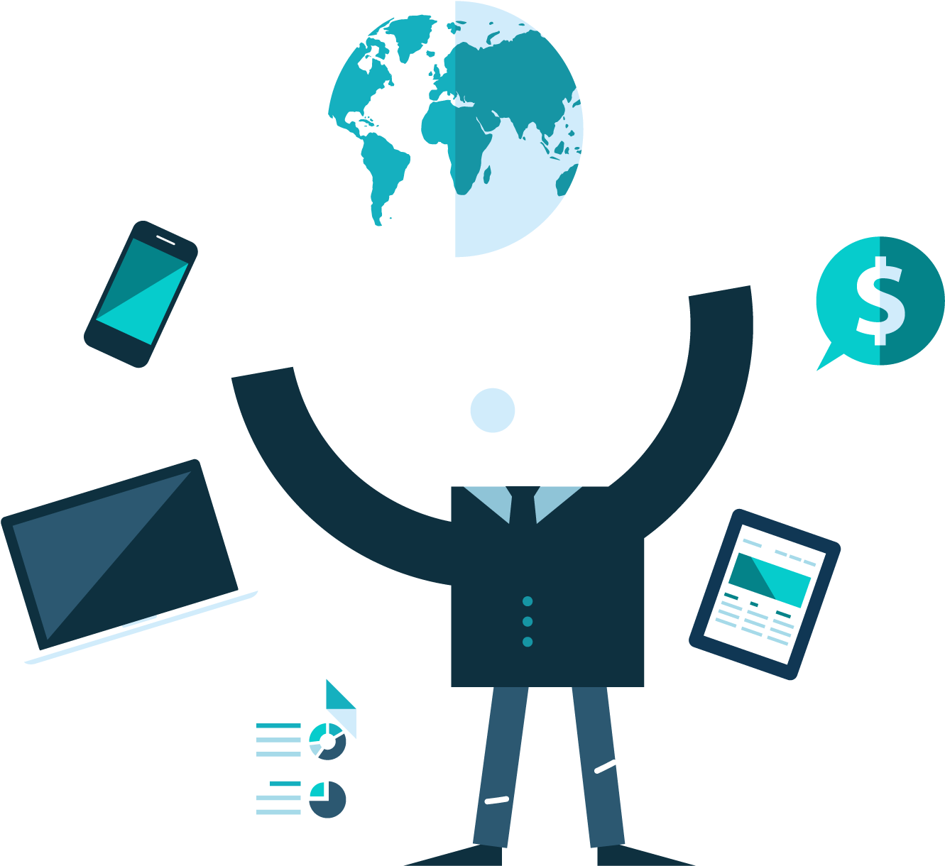 Business Technology - World Map Throw Blanket (1330x1233)