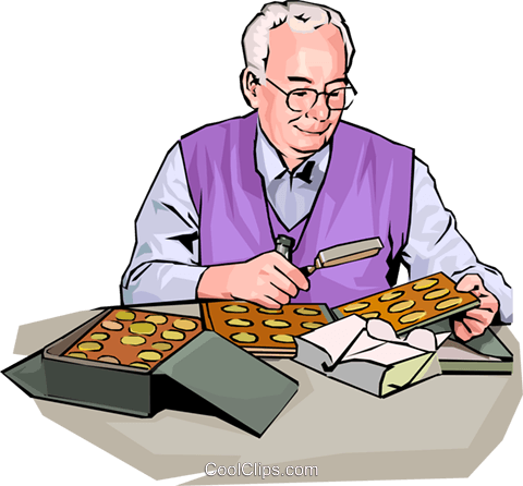 Coin Collector Royalty Free Vector Clip Art Illustration - Coin Collector Clip Art (480x446)