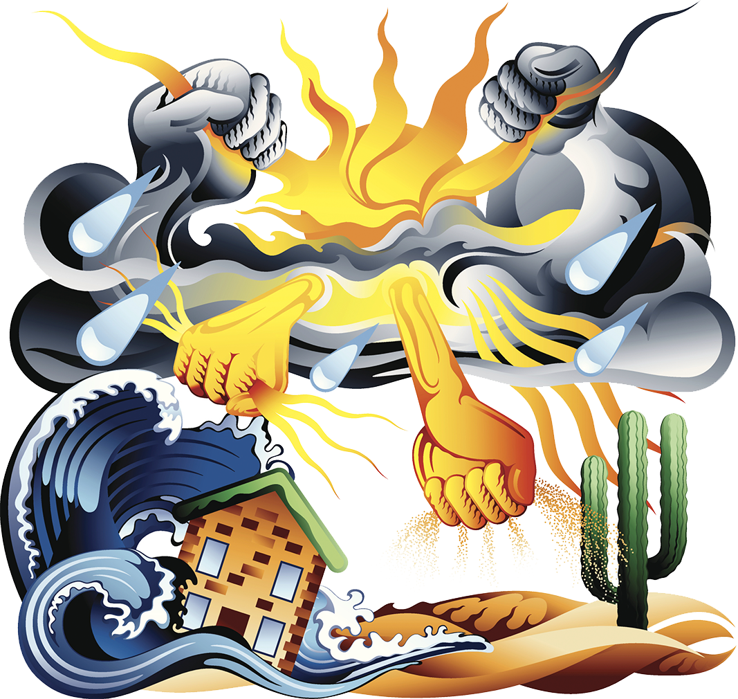 Natural Disaster Cartoon Illustration - Illustration (1067x1010)