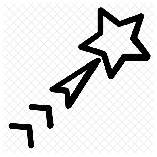 Shooting Star Icon - Magic Wand With Star (512x512)