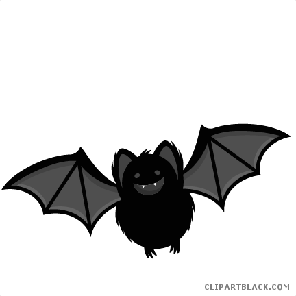 Halloween Bats Animal Free Black White Clipart Images - Cute Halloween Bat Png (432x432)
