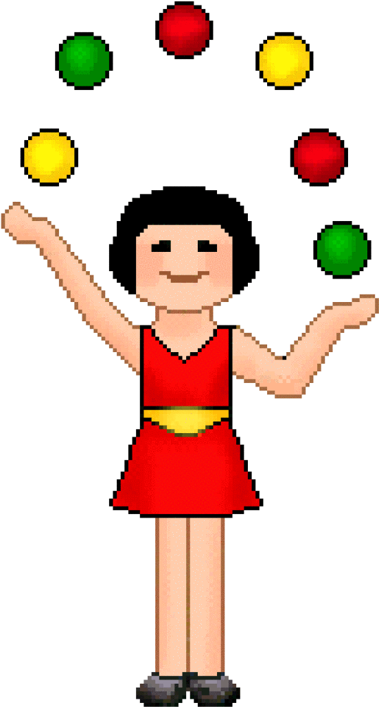 Red Woman Juggling Clipart - Red Woman Juggling Clipart (640x1112)
