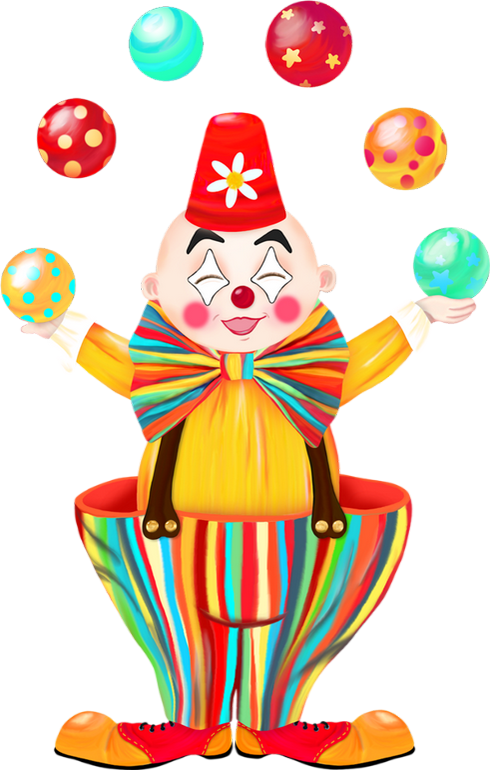 Clown Juggling Circus Clip Art - Dessin Jongleur Cirque Couleur (490x770)