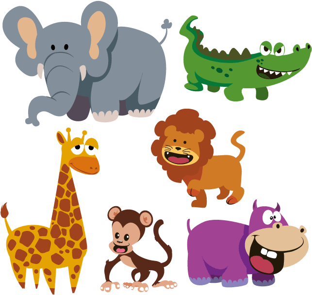 Divertidos Animales Salvajes Imagen Vectorial De Divertidos - Arpan Large Baby Alphabet Slip In Case Photo Album (666x627)
