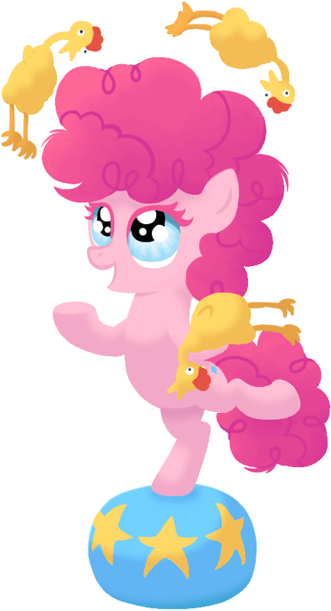 Rightful-hue, Filly, Juggling, Pinkie Pie, Rubber Chicken, - Cartoon (688x947)