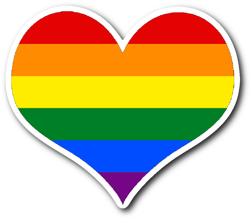 Rainbow Heart Sticker - Heart Gays (1064x1064)