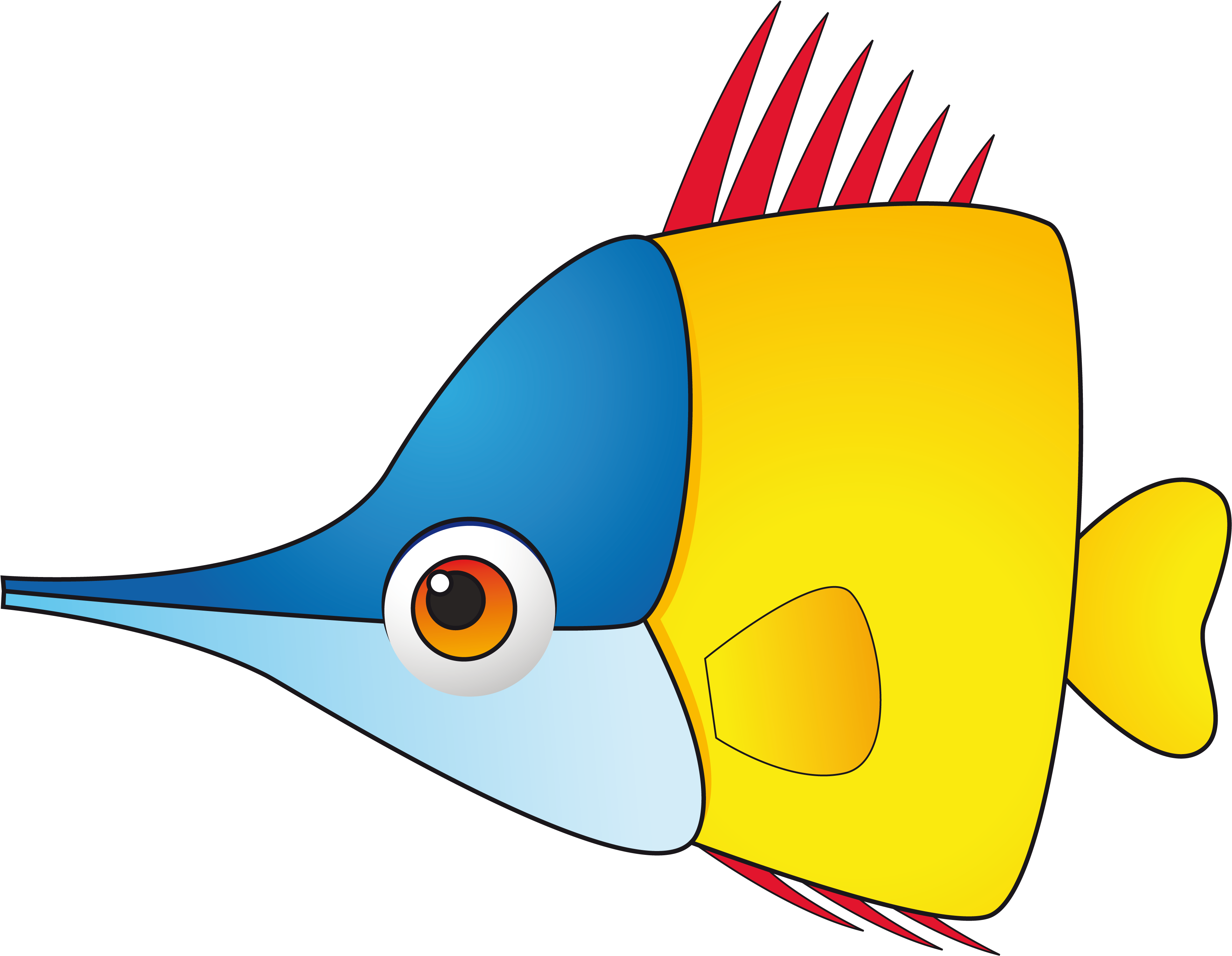 Animales Infantiles Pez - Animales Del Mar Dibujos Png (3600x2746)