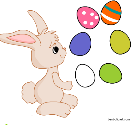 Free Clipart Of Easter Bunny Juggling Easter Eggs - Easter Bunny (450x450)