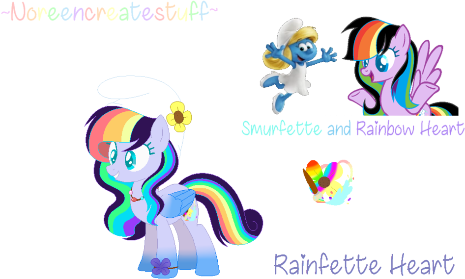Rainbow Heart And Smurfette's Fusion By Noreencreatesstuff - Kit Decorativo 64x45cm Smurfs - Festcolor (1024x702)