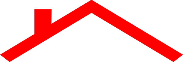 House Family Roof Clipart - Red Roof Outline Clip Art (600x204)