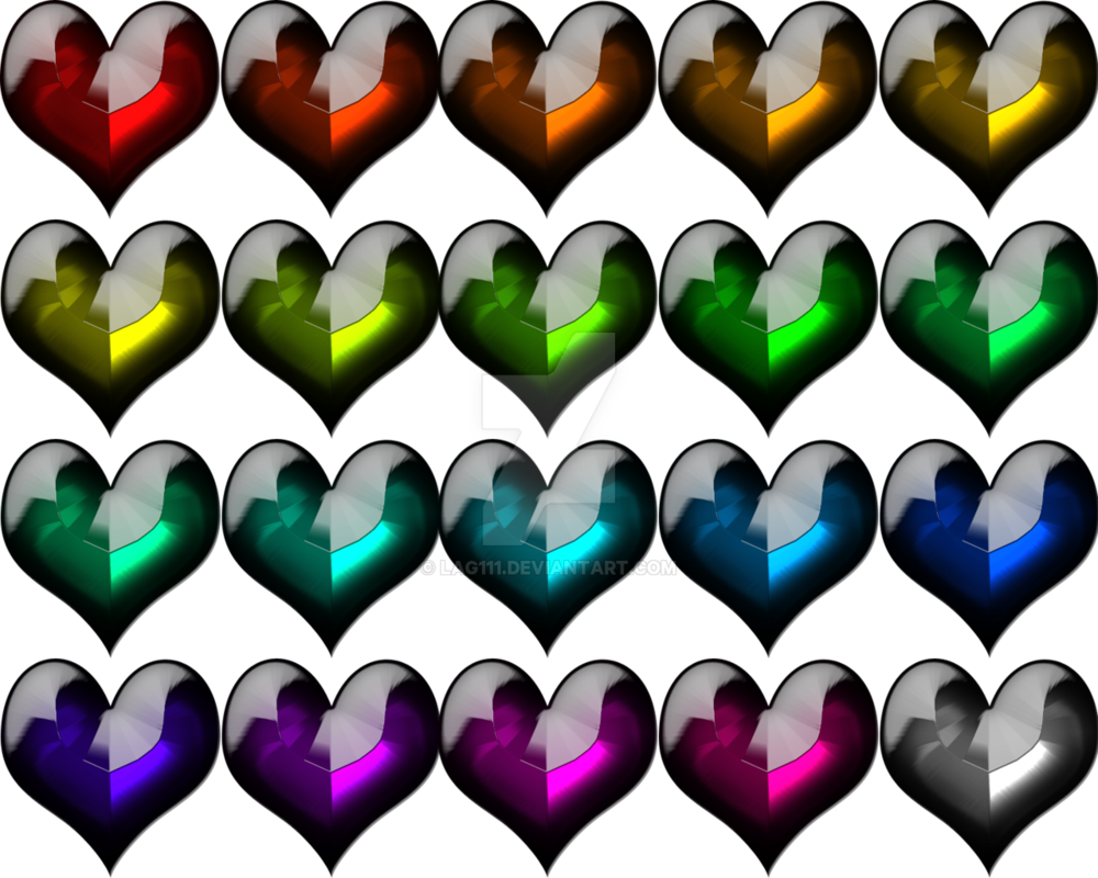Rainbow Hearts By Lag111 - Heart (1000x800)