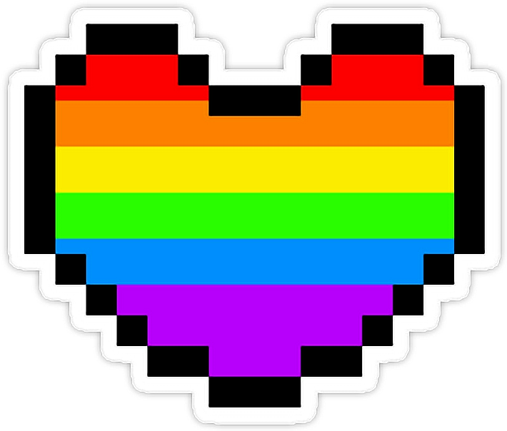 Rainbow Heart Pride Tumblr Emoji - Minecraft Cookie Pixel Art (710x604)