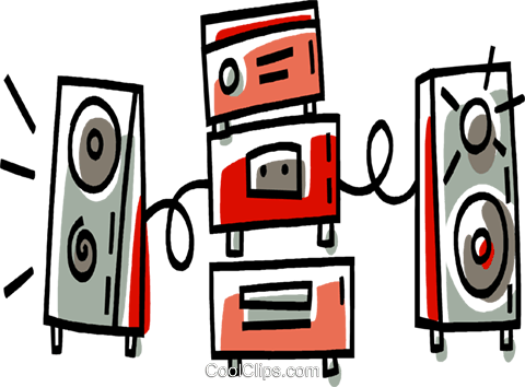 Stereo Royalty Free Vector Clip Art Illustration - Stereo Royalty Free Vector Clip Art Illustration (480x354)