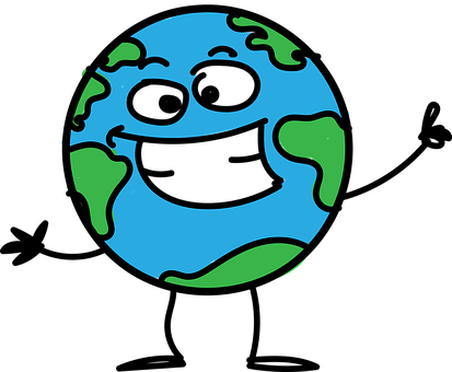 Planet, Earth, Cartoon, World - Geography Fun (413x340)